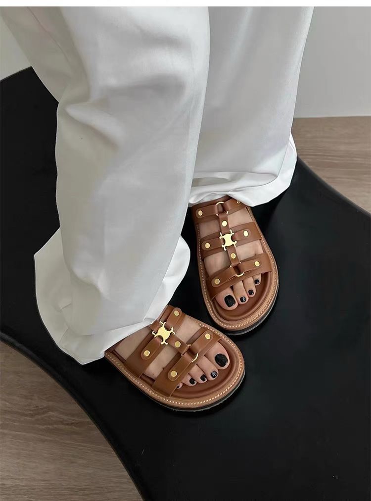 Celine flip-flops in a luxurious design, genuine leather - Celine