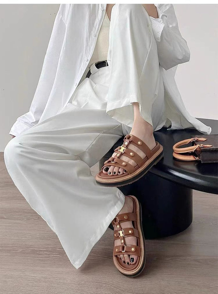 Celine flip-flops in a luxurious design, genuine leather - Celine