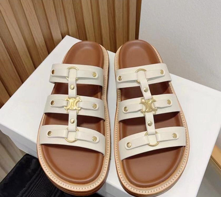 Celine flip-flops in a luxurious design, genuine leather - Celine