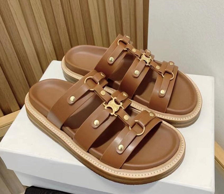 Celine flip-flops in a luxurious design, genuine leather - Celine