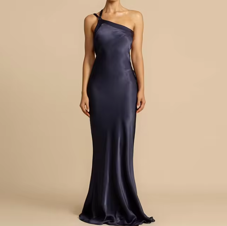 שמלת מקסי סאטן גב פתוח - BELLA