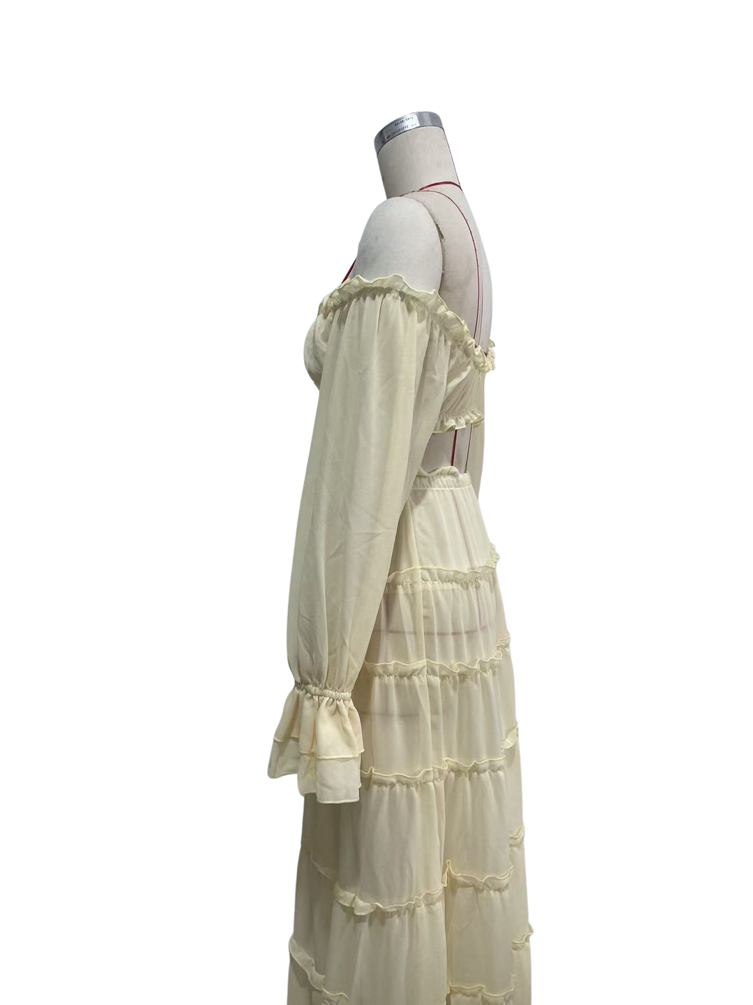Yanga chiffon two-piece set with a maxi skirt and top