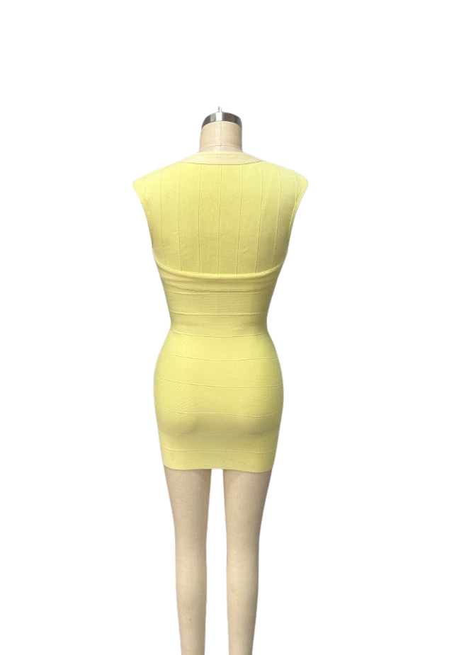 Larissa - Mini dress in shiny shaping fabric with a zipper and buckle closure