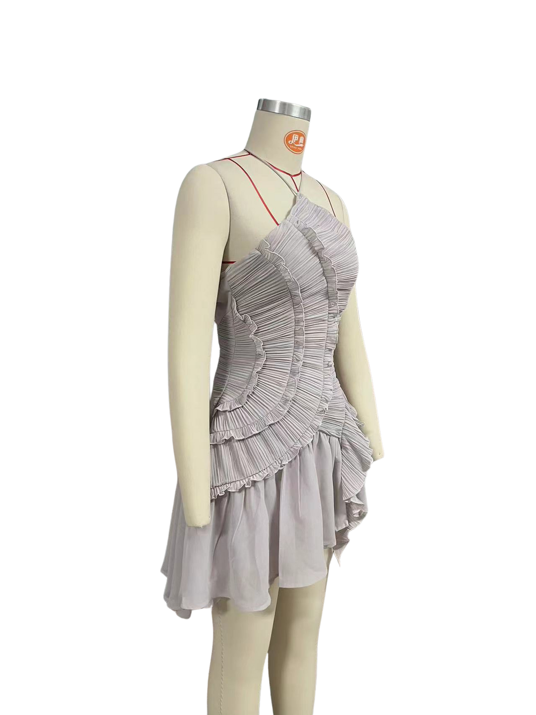 Larina elegant ruffle and pleated mini dress