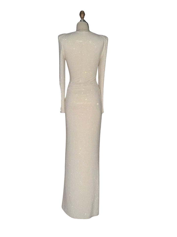 Maxi dress with sparkling sequins and slit design - DELOR