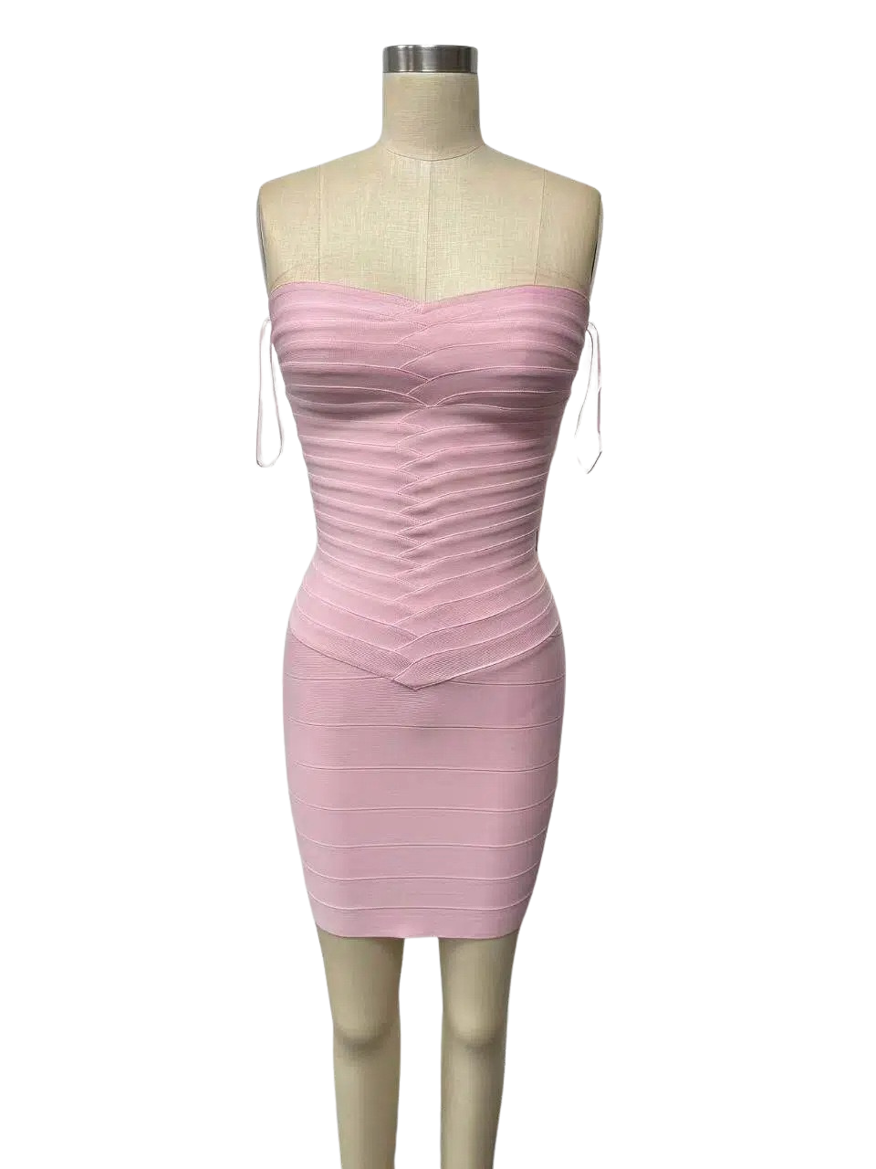 Gina - Strapless mini dress in shiny shaping fabric
