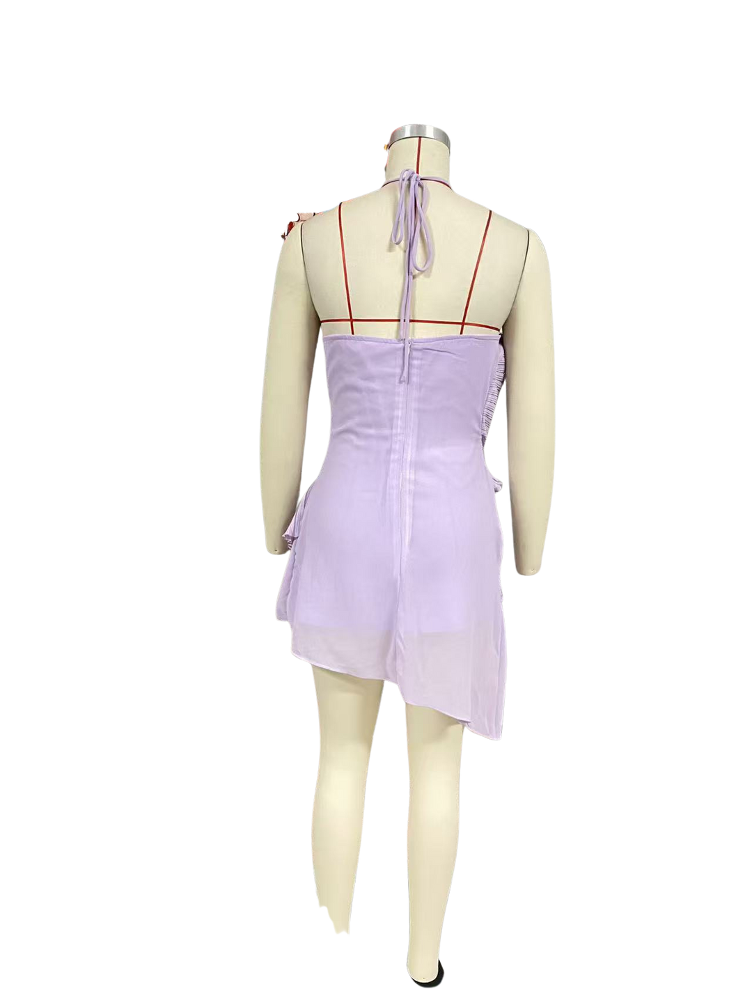 Larina elegant ruffle and pleated mini dress